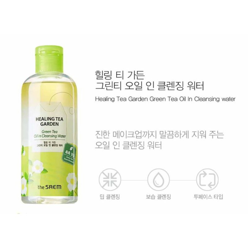 Nước tẩy trang 2 lớp The Saem Healing Tea Garden Green Tea Oil