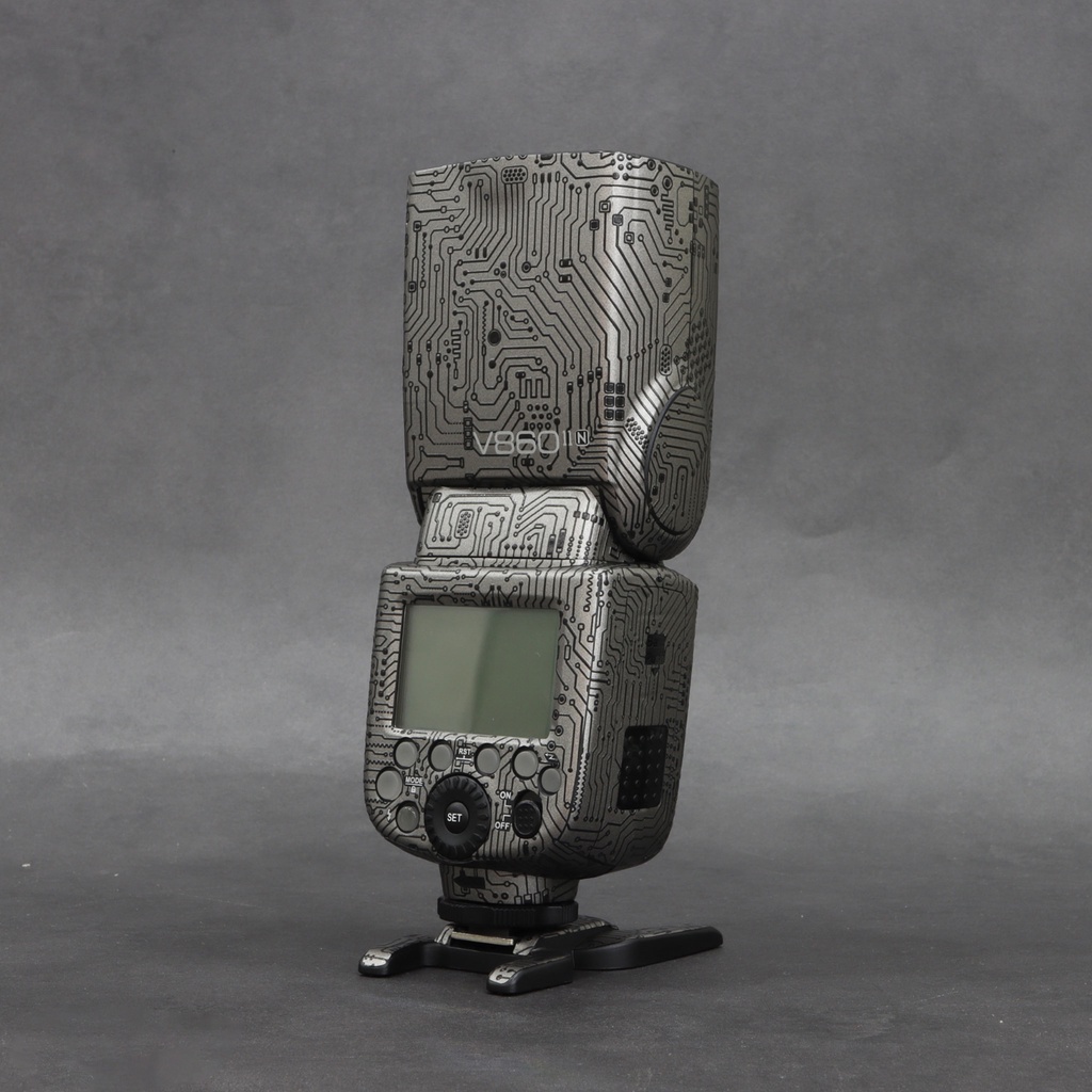 Skin 3M đèn flash Godox,canon,nikon,sony,shanny - Inb tên đèn cho shop để đặt đúng loại
