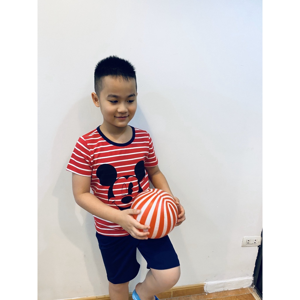 Bộ cotton hè cho bé trai bé gái cộc tay MICKEY size đại 20-60kg siêu mềm mát