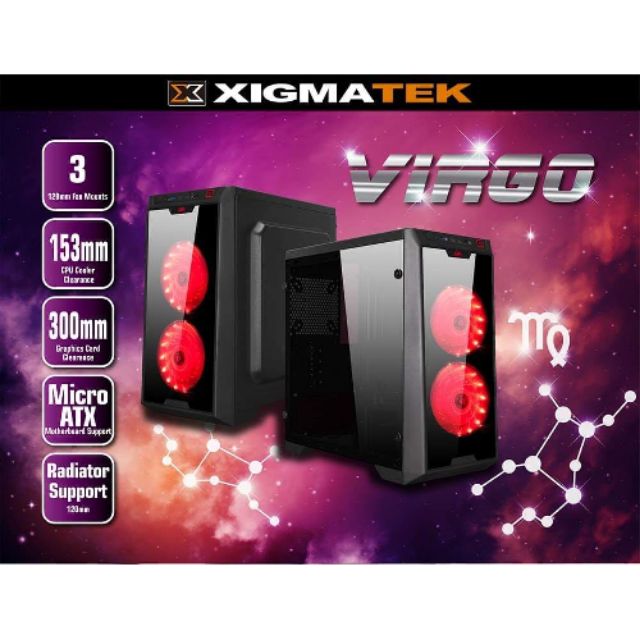 Vỏ máy tính Xigmatek Virgo 2fan led đỏ