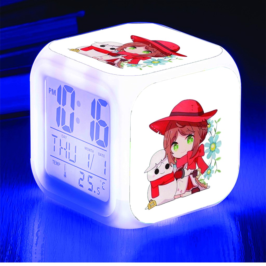 Đồng hồ báo thức để bàn in hình IDENTITY V NHÂN CÁCH THỨ 5 game anime chibi LED đổi màu