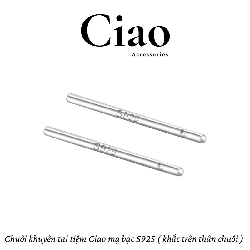 [HỎA TỐC 1H] Khuyên tai/ Bông tai mạ bạc S925 thiết kế xích bản oval phong cách Chain Ciao