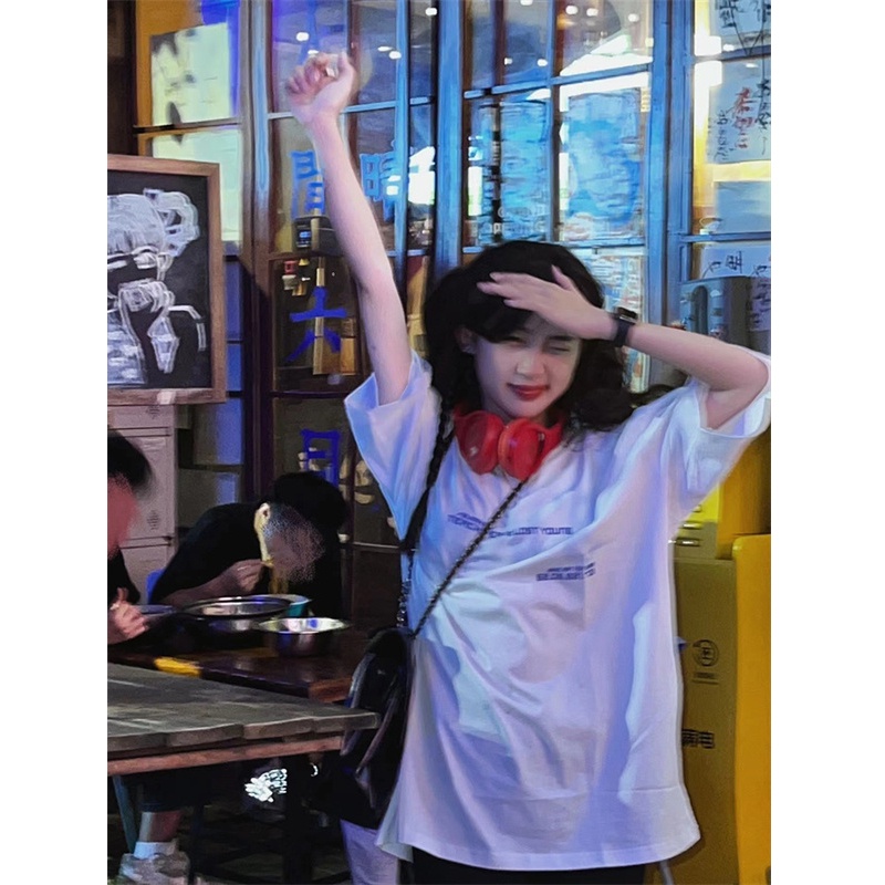 NRVP Áo Thun Cổ Tròn Oversize Thời Trang Hàn Quốc 2022 Cho Nữ