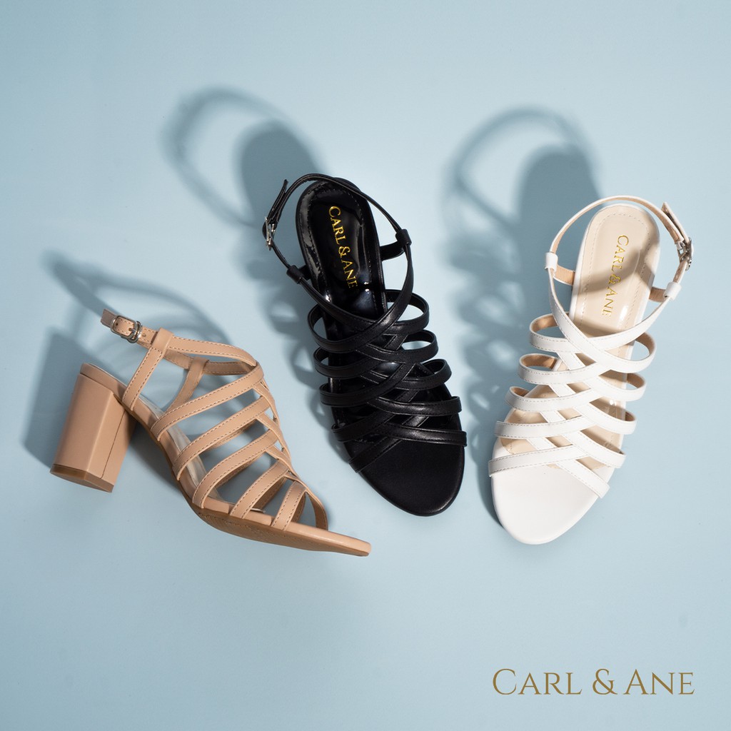 Carl & Ane - Sandal cao gót nữ kiểu dáng chiến binh thời trang màu đen _ CS001