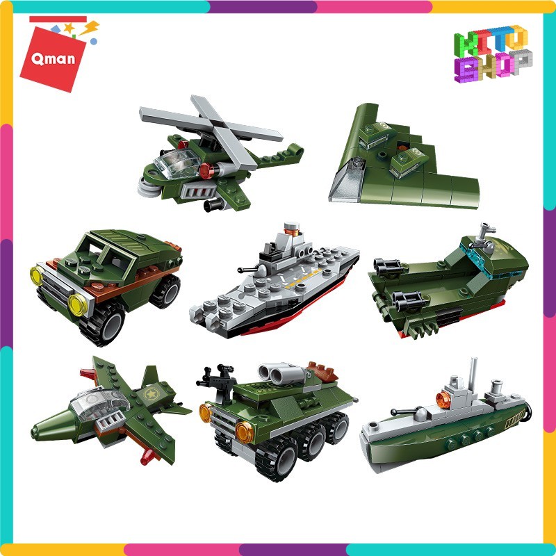 Đồ Chơi Xếp Hình Thông Minh Lego Qman 1803  - Xe Tăng Chiến Xa Lội Nước 361 Chi Tiết Cho Trẻ Từ 6 Tuổi