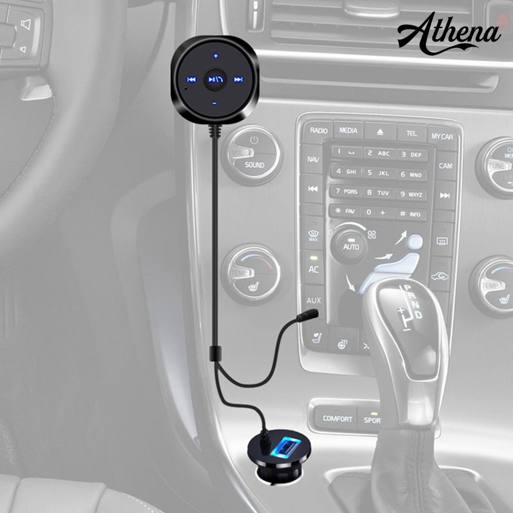 Athena ✨ Wireless Bluetooth Car 3.5mm AUX Adapter Music Receiver + Car Charger loa bluetooth