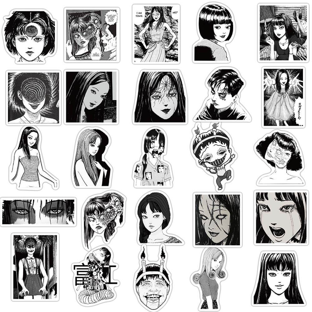 Bộ 50 Miếng Dán Hình Anime Kawakami Tomie Chống Thấm Nước Trang Trí Ván Trượt/Laptop/Vali