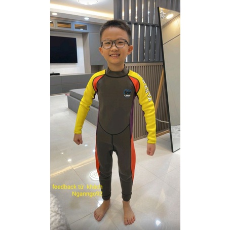 Đồ bơi giữ nhiệt cho bé trai dày 2,5mm, WS - 18816K đồ bơi không thấm nước, đồ lặn cho nam 10-37kg hiệu Dive & sail