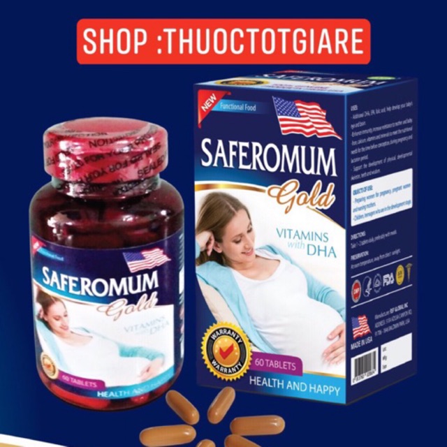 Saferomum Gold - Vitamin , DHA [ Chính hãng UsA ]