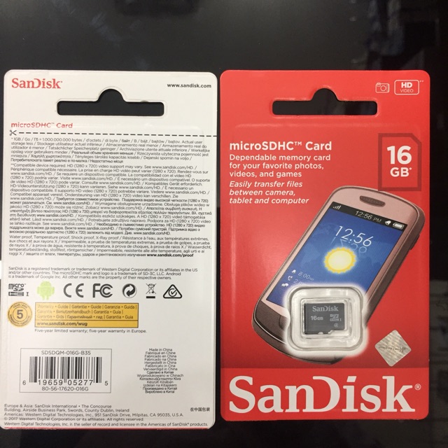 Thẻ Nhớ Sandisk Ori 16gb Class 4 16gb Micro Sd