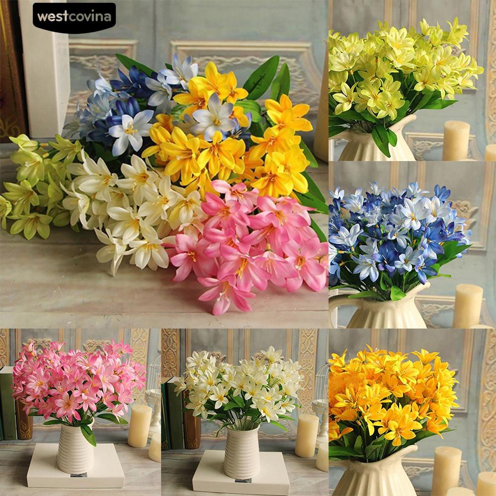 Nhành Hoa Lily Giả Màu Sắc Nhã Nhặn Dùng Để Trang Trí Nội Thất