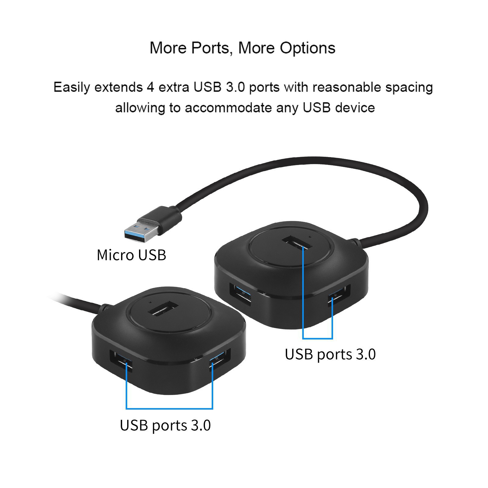 Bộ mở rộng USB 4 cổng 3.0 Hub USB 4 cổng nhỏ