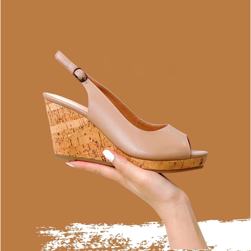 Sandal Đế Xuồng Da Thật 7cm
