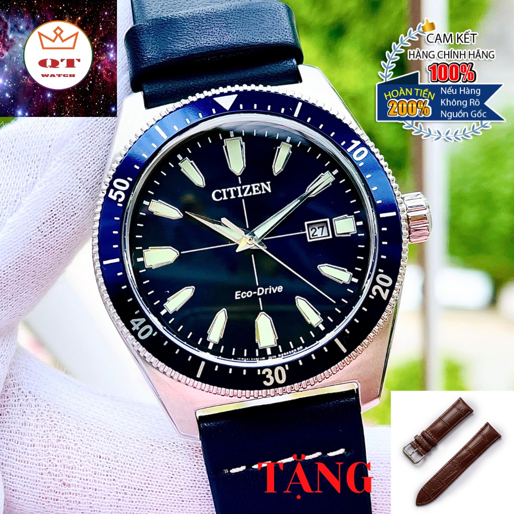 Đồng Hồ Nam CITIZEN AW1591-01L Nam Eco-Drive Lịch Ngày 43mm Chính Hãng Tặng Dây Da Cao Cấp