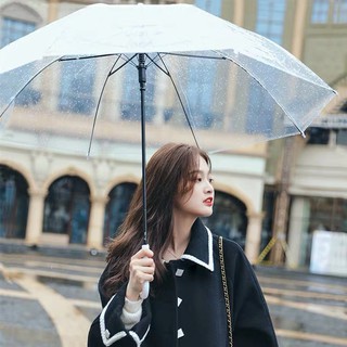 Ô TRONG SUỐT/ Ô ĐI MƯA CÁN DÀI CÓ TAY CẦM [Có in Logo CATA]