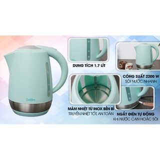 Ấm siêu tốc Bình siêu tốc Delites 1.7 lít ST17DST019 GOG330