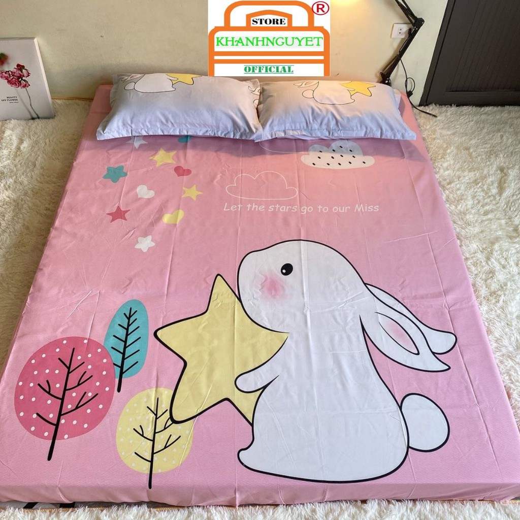 Set ga gối cotton hoạt hình cho bé Cotton Tina - Thỏ Sao