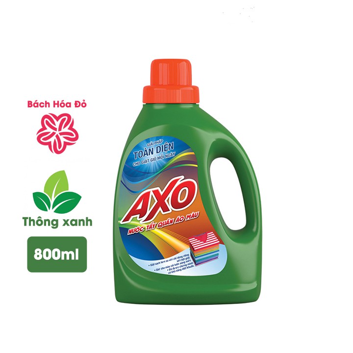 Nước giặt tẩy quần áo màu AXO chai 800ML - Hương Thông Xanh