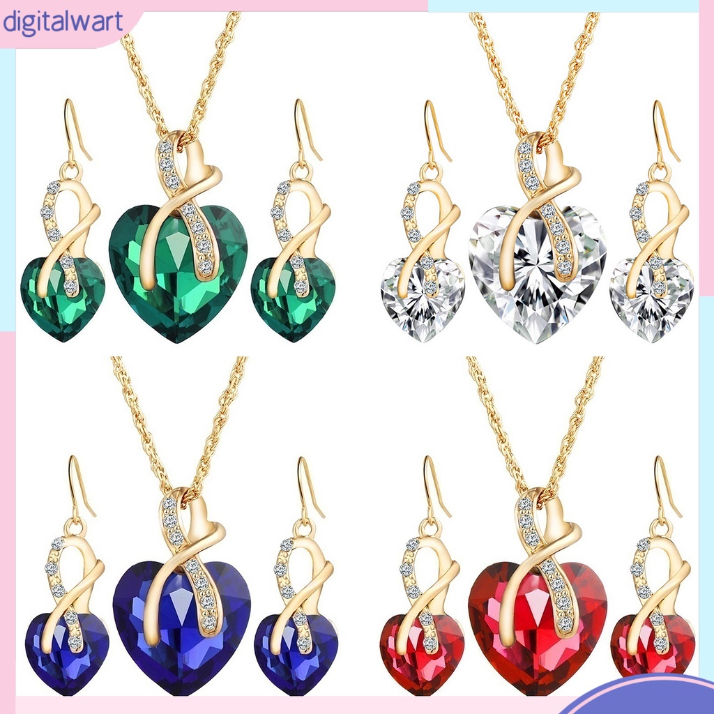 Bộ Trang Sức Hợp Kim Hình Trái Tim Xinh Xắn Cho Nữ