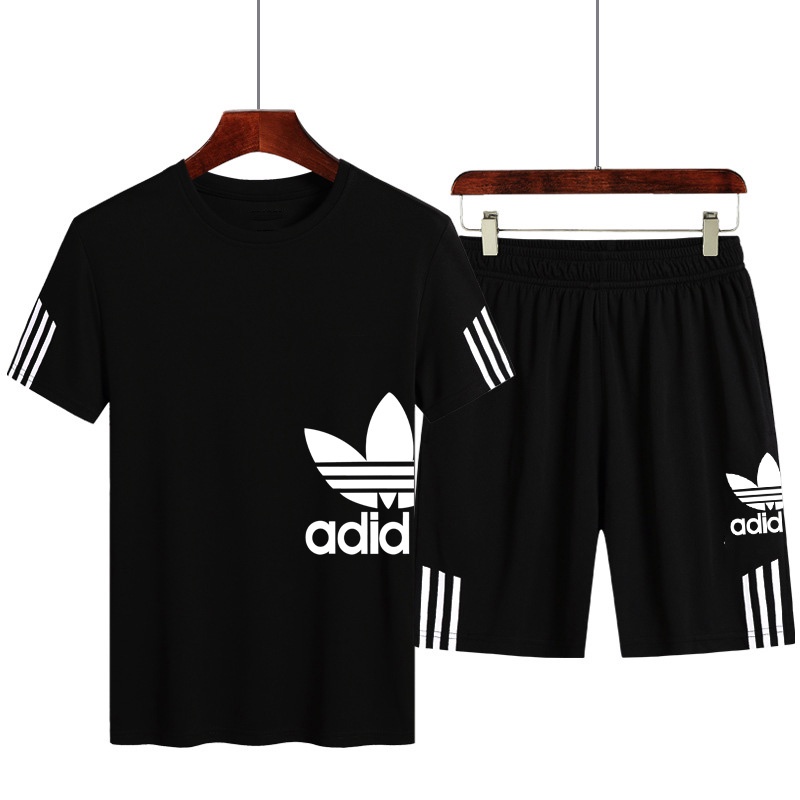 Bộ Quần Áo Thể Thao Adidas Mỏng Thoáng Khí / Ngắn Tay Dáng Rộng / Lớn / Nhanh Khô Cho Nam