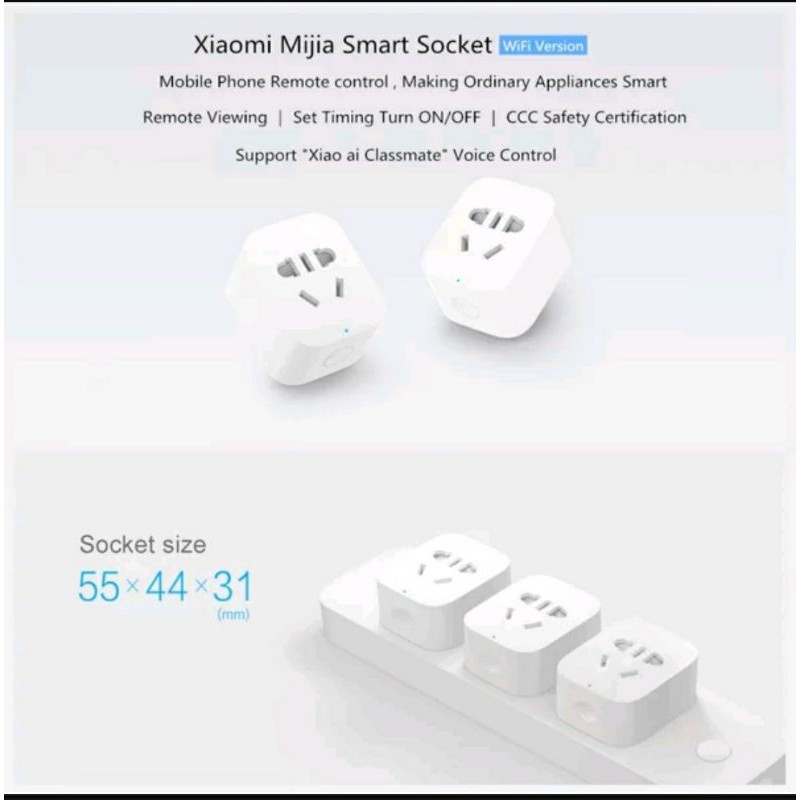 Ổ Cắm Thông Minh Xiaomi Mi 2200w Điều Khiển Từ Xa Qua Ứng Dụng