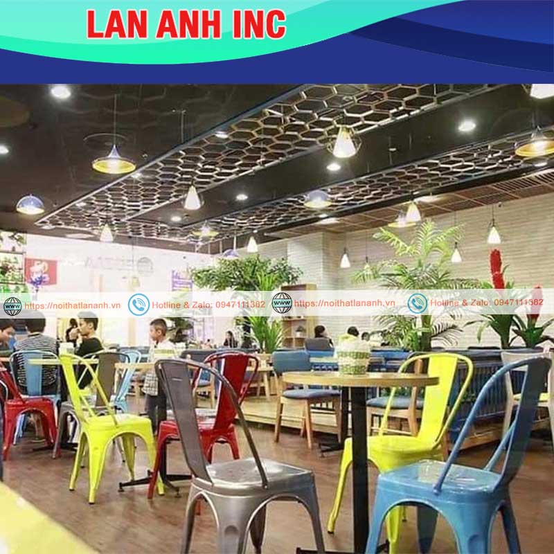 Ghế sắt ngoài trời cafe bàn ăn nhập khẩu cao cấp đẹp hiện đại siêu bền tolix LAGS118