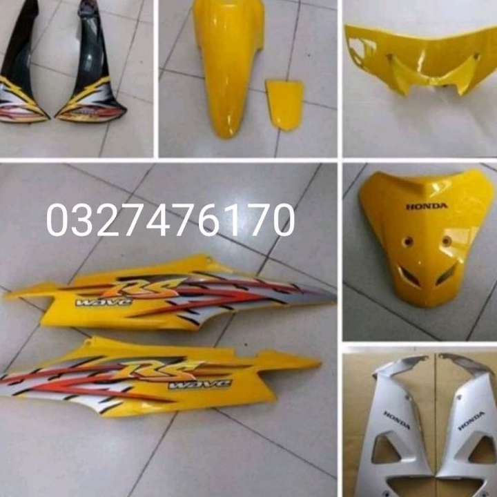 bộ nhựa dàn áo xe wave RS 100 màu vàng zin chính hãng