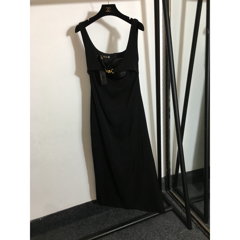 Đầm nữ hai dây thời trang cao cấp Versace thiết kế bó sat, phong cách thu hút