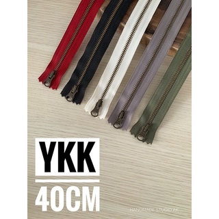 Dây Kéo YKK Đầu Khoá Kiểu Oval, Răng 3 Màu Đồng [07540]