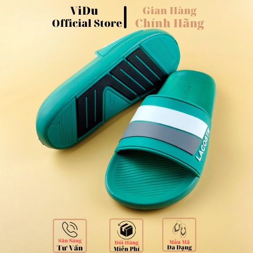 Dép nam thời trang LACOSTE ViDu 21120 hai màu  logo in viền cách điệu chống thấm nước, siêu nhẹ
