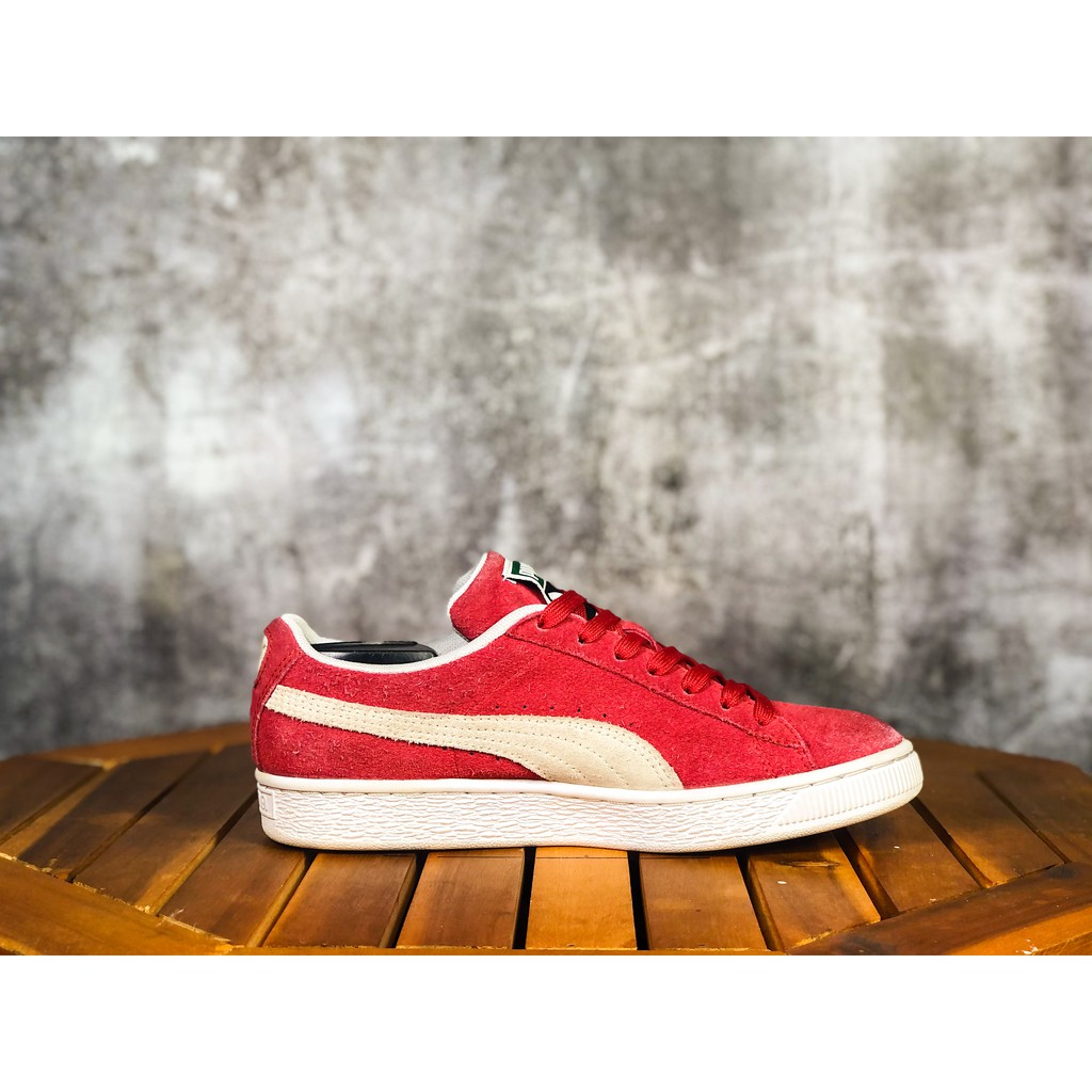 (SIZE 37) Giày thể thao chính hãng 2hand PUMA SUEDE CLASSIC LOW RED WHITE