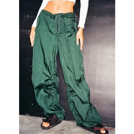 Quần ống rộng Màu Trơn Phối Dây Rút Phong Cách Cổ Điển Thời Trang Cho Nữ Khiêu