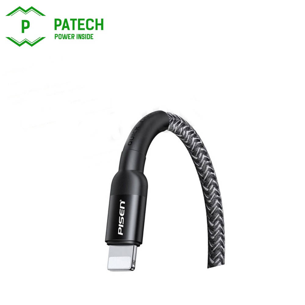 Cáp PISEN USB to L Quick Wine Glass 2.4A 1200mm, model: LS-AL10-1200 - Hàng chính hãng, bảo hành 18 tháng