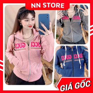 Áo khoác chống nắng cho nữ chất thun gân tăm mềm mịn co giãn lên phom ôm dáng thêu chữ dễ thương TP116