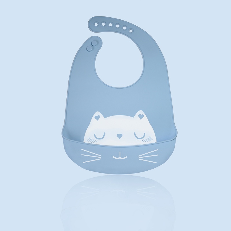 Set 2 Yếm Ăn Silicon Chống Nước In Họa Tiết Hoạt Hình Có Thể Điều Chỉnh Kích Cỡ Cho Bé