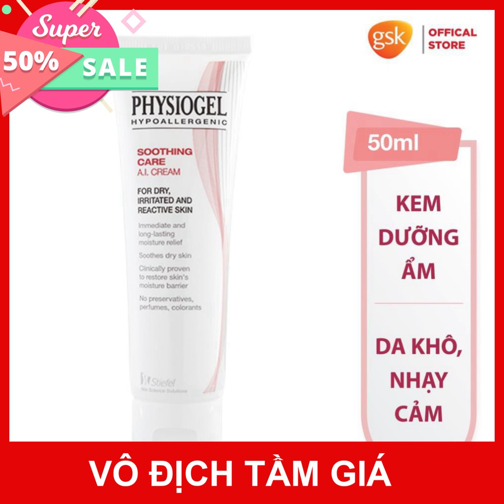 [CHÍNH HÃNG] Physiogel kem dưỡng ẩm HYPOALLERGENIC SC A.I CR. 50ML