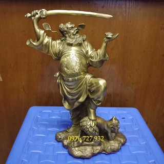 Tượng thần chung quỳ bắt ma bằng đồng cao 23cm, tượng chung quỳ bắt ma