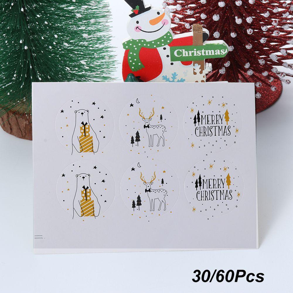 Set 30 / 60 Sticker Dán Trang Trí Hộp Quà Giáng Sinh