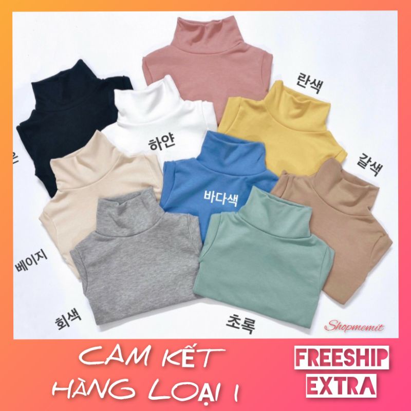 Áo giữ nhiệt⚡FREESHIP⚡cotton len cổ 7p co giãn 4 chiều cho bé từ 8-20kg