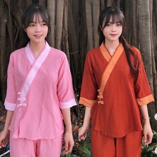 Đồ lam đi chùa_mẫu 3 nút tơ_loại 1