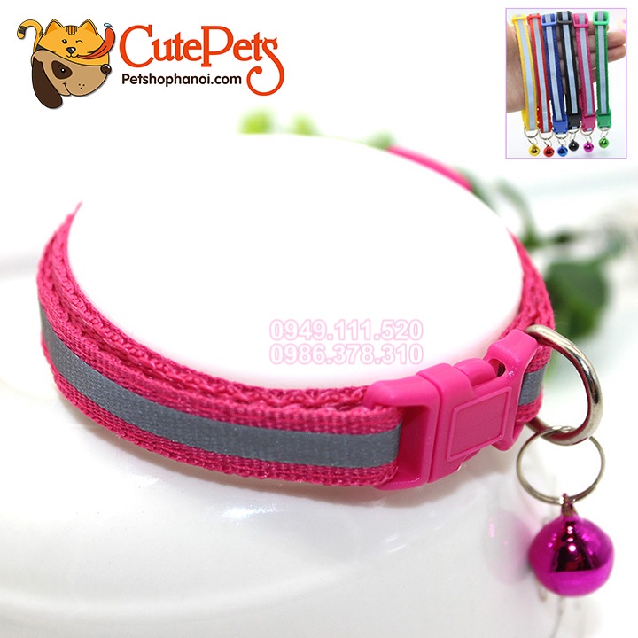 Vòng cổ cho mèo, vòng cổ phản quang gắn chuông - Phụ kiện chó mèo Hà Nội
