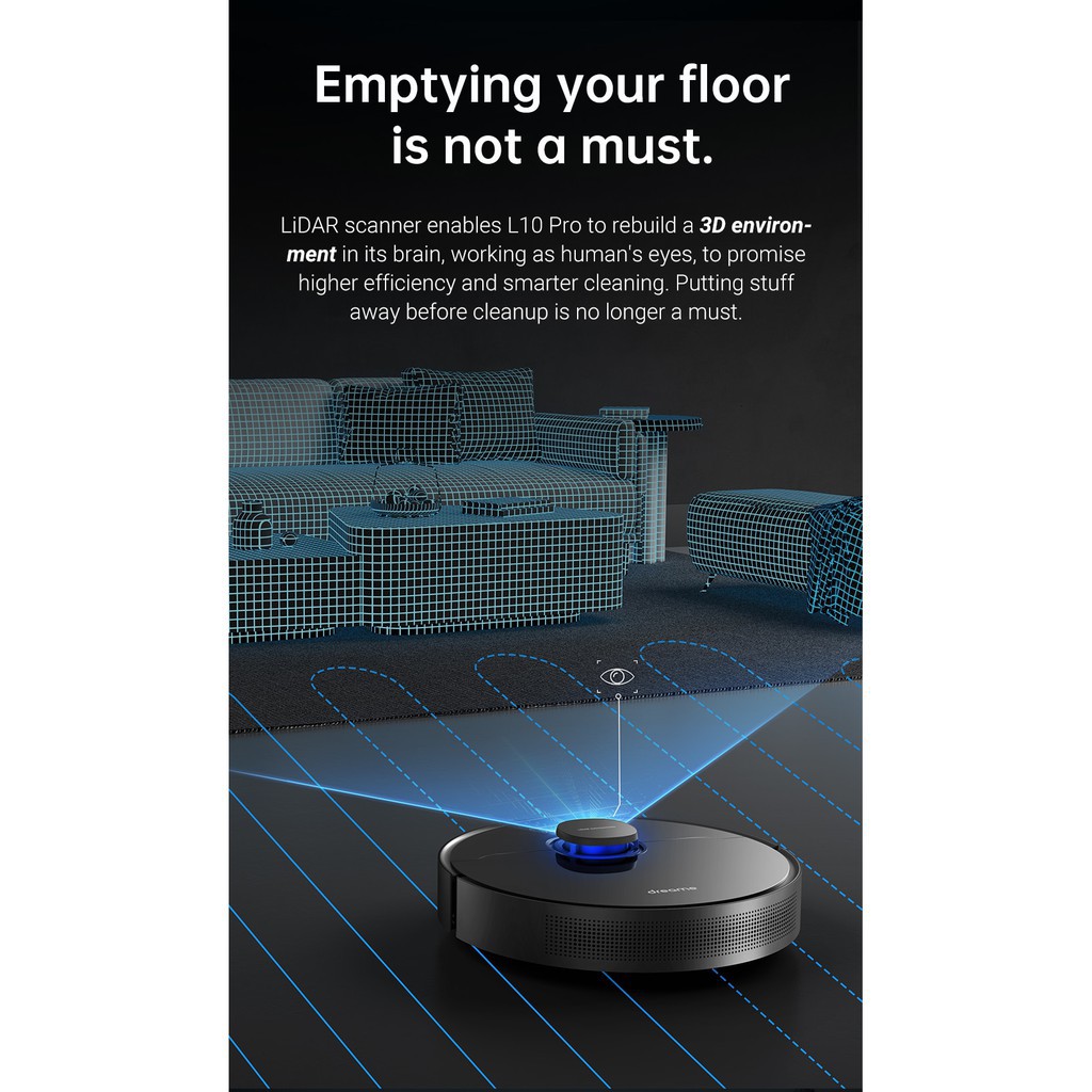 Robot hút bụi lau nhà Dreame Bot L10 Pro Hút bụi và lau nhà trong một Robotic Vacuum Cleaners Bảo hành 6 tháng