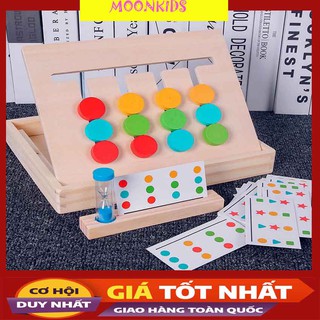Đồ chơi giáo dục - bộ câu đố logic chấm tròn màu sắc có đồng hồ cát