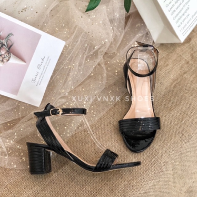 ( ảnh thật ) Giày Sandal cao gót công sở 5p zara quai ngang