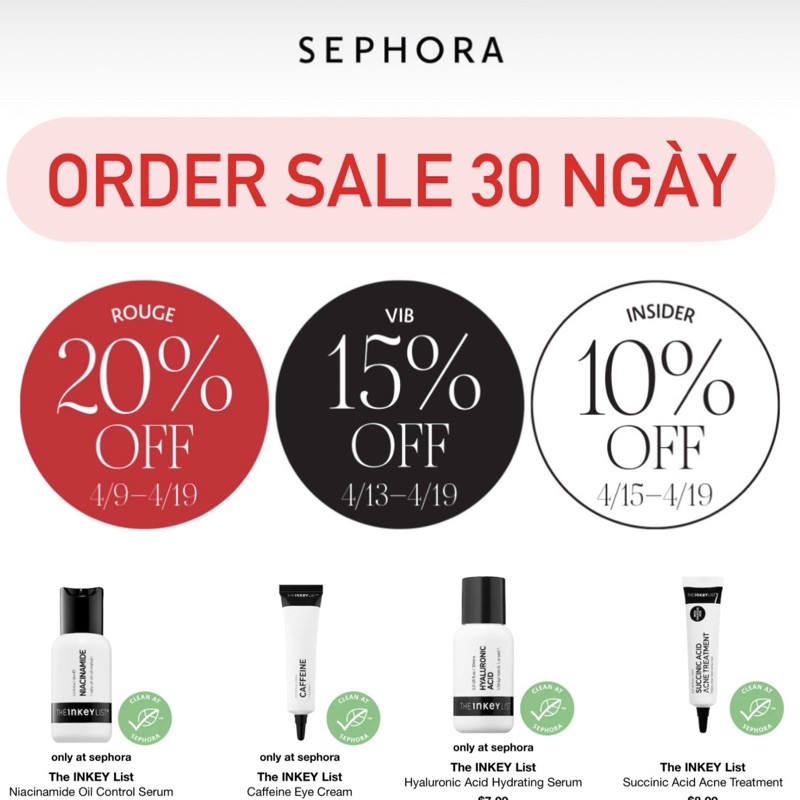 Bộ chăm sóc da The inkey list | Serum Niacinamide, Hyaluronic, retinol, vitamin C, caffeine