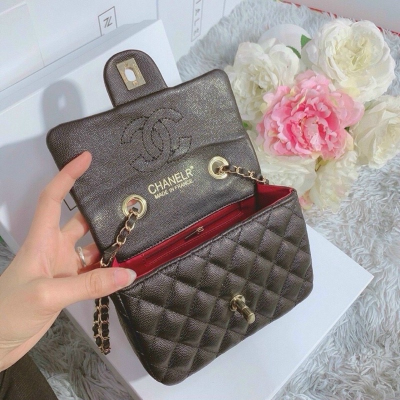 Túi trần ô da trơn size 18 loại đẹp ảnh thật 100% (không hộp)