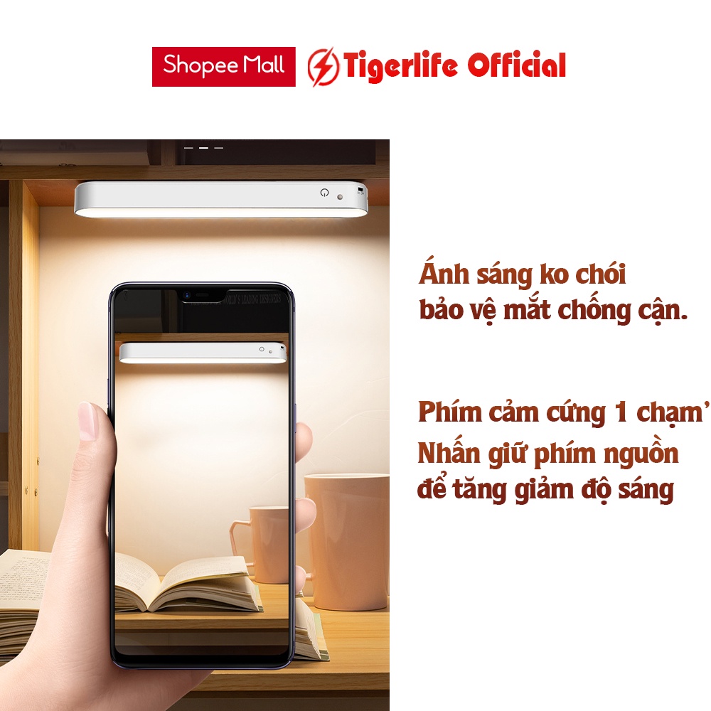 Đèn bàn Chống Cận Tigerlife 3 màu ánh sáng dán tường bàn học trang điểm tủ sách phòng ngủ cầu thang