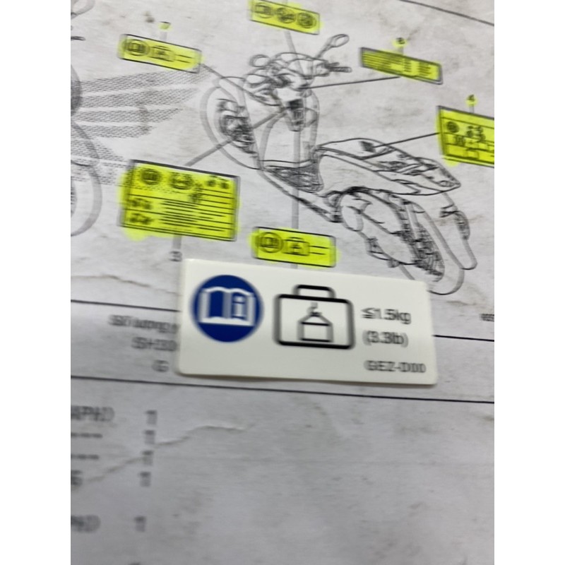 Tem thông số Sh 150i - 300i
