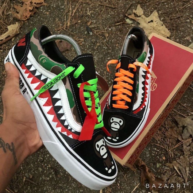 Giày  custom bape monkey