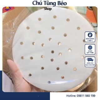 Giấy nến đục lỗ thấm dầu cho nồi chiên không dầu - Giấy nến dạng tròn 100 tờ